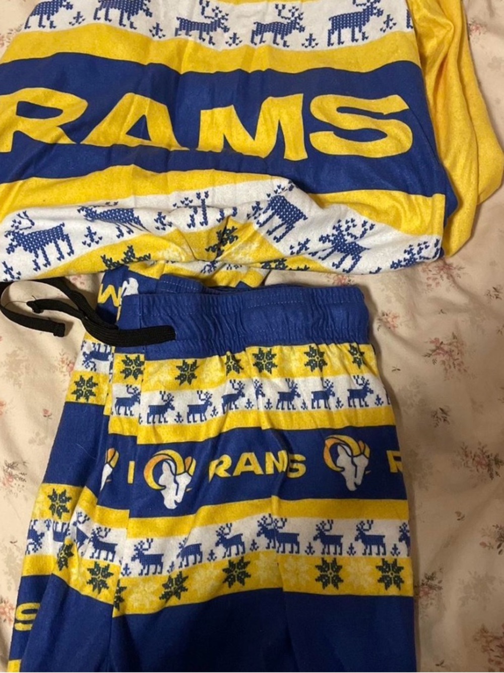 Rams Christmas pjs women’s medium.